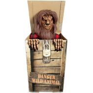 Forum Novelties Animatronic Prop Animated Wolf in a Box for Party Decoration, Brown