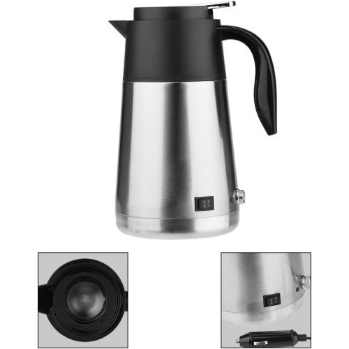  Fosa Portable 1300ml Large Capacity 12/24V Car Kettle Water Heater Bottle for Travel Tea, Coffee, Camping, Outdoor etc.