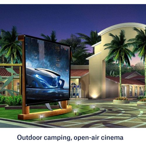  Fosa 84 Inch Projector Screen, 16:9 Portable Mini White Projector Curtain Foldable HD Mount Wall Movie Projection Screen with Hanging Holes Support Double Sided Projection Fit for Movie