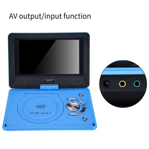  Fosa fosa Car DVD Player, 9.8” LCD Wide Screen Digital HD Ultra Thin Portable Car VCD Player Multimedia CD Player with TV Signal Interface,AV OutputInput Function(Blue)