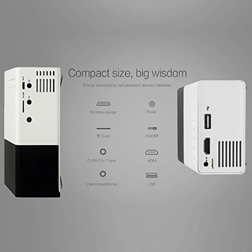  Mini Projector, Fosa Portable LED Projector Home Cinema Theater Supprot USBSDAVHDMI Input Video Projector for Home Movie IndoorOutdoor Pico projector