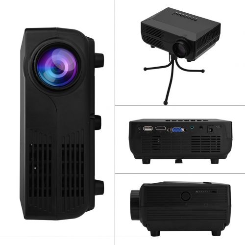  Fosa fosa Video Projector, 19201080P Mini Projector 150ANSI LM Portable Project with Speaker Home Theater(Black)