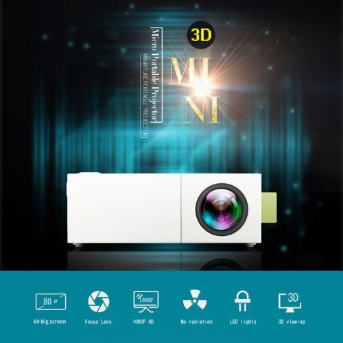  Mini Projector, Fosa Portable 1080P LED Projector for iPhone Android Smartphone HDMI Devices Home Cinema Theater Great Gift Pocket Video Projector for Party Game and Outside Campin