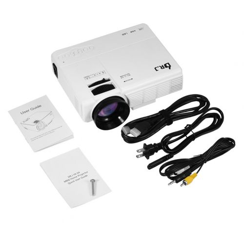  Fosa Mini Portable LED Video Projector 800 x 480 Multimedia Home Theater Support SD Card VGA White