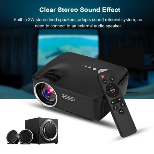  Fosa fosa HD 1080P Video Projector Indoor Outdoor, Mini LED Projector Support USB SD Card HDMI VGA AV for Home Cinema TV Laptop Game Smartphone with Free AV Cable(Us Plug)