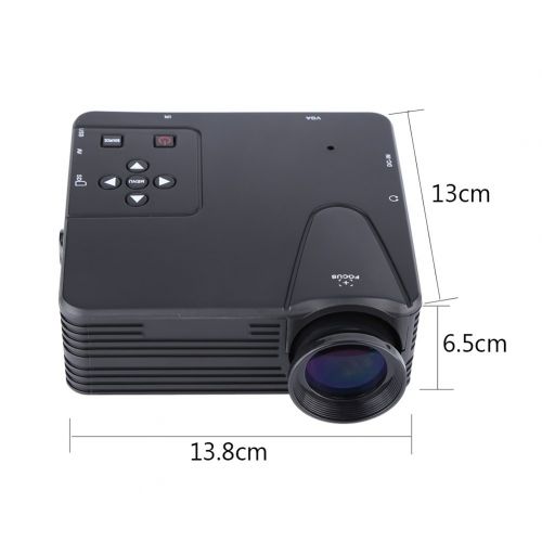  Fosa 480x320pixels 1080P Mini Projector Home Use 100 LM Home Theater Multimedia(Black)