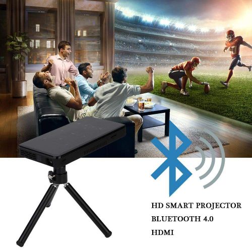  Fosa fosa Mini Portable Projector, 2.4G Mini Video Projector Smart Wireless with 4K HD WiFi Projector Remote Control HDMI USB TF Projector for Android Phones (us Plug)