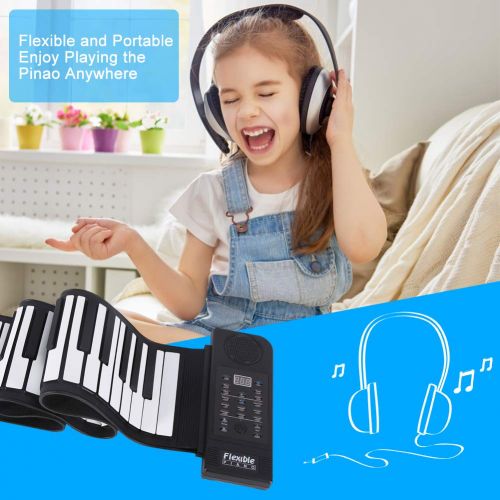  Fosa fosa Portable 61-Keys Roll up Soft Silicone Flexible Electronic Digital Music Keyboard Piano New