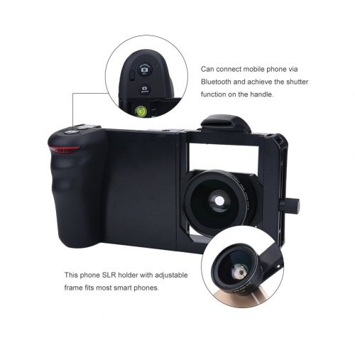  Fosa fosa Smartphone Video Rig, Handheld Grip Filmmaking Recording Stabilizer Phone SLR Holder with Shoulder Belt, Wide Angle, Macro Lens, Bluetooth Connection for Smartphones Below 5.5