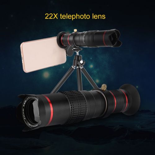  Fosa fosa Phone Zoom Lens Universal 22X Phone Telephoto Telescope Phone Zoom Camera Lens 4K HD with Mini Tripod for iPhone Samsung Huawei Smartphones