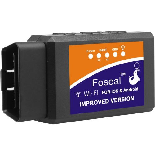  Foseal 【Improved Version Car WiFi OBD2 Scanner OBDII Scan Code Reader Adapter Check Engine Light Diagnostic Tool iOS & Android Work App inCarDoc, OBD Fusion, Torque