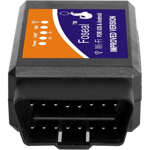  Foseal 【Improved Version Car WiFi OBD2 Scanner OBDII Scan Code Reader Adapter Check Engine Light Diagnostic Tool iOS & Android Work App inCarDoc, OBD Fusion, Torque