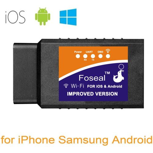  Foseal 【Improved Version Car WiFi OBD2 Scanner OBDII Scan Code Reader Adapter Check Engine Light Diagnostic Tool iOS & Android Work App inCarDoc, OBD Fusion, Torque