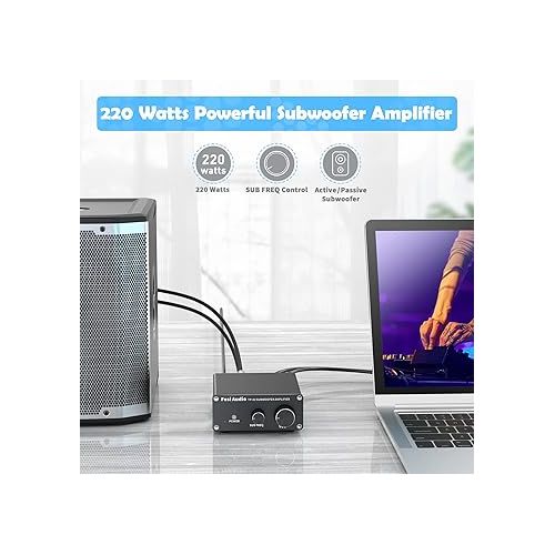  Fosi Audio TP-02 TDA7498E Subwoofer Amplifier Mini Sub Bass Digital Class D Integrated Subwoofer Amp 220Watt