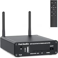 Fosi Audio T10 WiFi Stereo Amplifier Receivers 2.1CH (Support Airplay 1 and Spotify) Bluetooth 5.0 TPA3116 Receiver 24bit 192 kHz 2.4G Wi-Fi Routing Wireless Multiroom/Multi-Zone Audio Amp 100Wx2