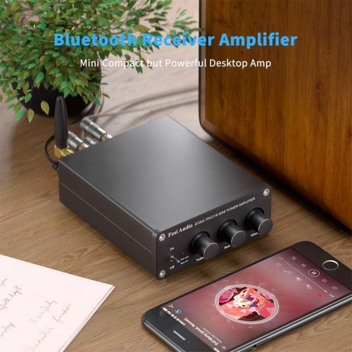  [아마존베스트]Fosi Audio [Updated] BT20A Bluetooth 4.2 Stereo Audio 2 Channel Amplifier Receiver Mini Hi-Fi Class D Integrated Amp 2.0CH for Home Speakers 100W x 2 with Bass and Treble Control TPA3116 (wit