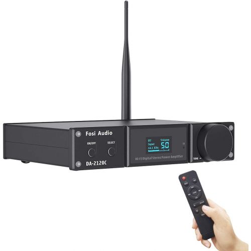  [아마존베스트]Fosi Audio DA2120C Bluetooth Amplifier 120W x2 Stereo Hi-Fi 2.1 Channel Wireless Stream aptX, 24Bit/192kHz Class D Compact Mini Power Amp Integrated USB DAC Coaxial Optical, Suppor