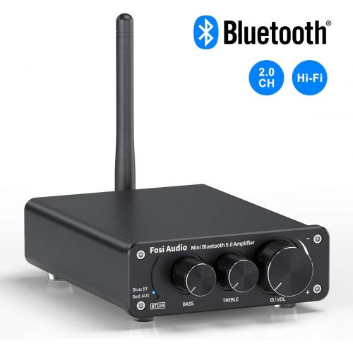  [아마존베스트][2020 Upgraded] Bluetooth 5.0 Stereo Audio Amplifier Receiver 2 Channel Class D Mini Hi-Fi Integrated Amp for Home Speakers 50W x 2 TPA3116 - Fosi Audio BT10A