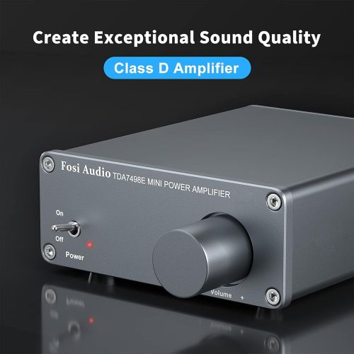  Fosi Audio TDA7498E 2 Channel 160W x2 Stereo Audio Amplifier Mini Hi-Fi Class D Integrated Amp for Passive Speakers with 24V Power Supply