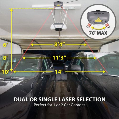  [아마존 핫딜]  [아마존핫딜]Fosmon Dual Laser Garage Parking Assist Guide System, Motion Activated Sensor, 360 Adjustable FDA approved Class 3R/IIIa Laser, AC Adapter and Battery Backup, Parking Assistant Aid