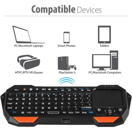  [아마존베스트]Fosmon Mini Bluetooth Keyboard (QWERTY Keypad), Wireless Portable Lightweight with built-in Touchpad, works with Apple TV, PS4, Smartphones and more