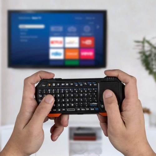  [아마존베스트]Fosmon Mini Bluetooth Keyboard (QWERTY Keypad), Wireless Portable Lightweight with built-in Touchpad, works with Apple TV, PS4, Smartphones and more