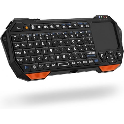  [아마존베스트]Fosmon Mini Bluetooth Keyboard (QWERTY Keypad), Wireless Portable Lightweight with built-in Touchpad, works with Apple TV, PS4, Smartphones and more