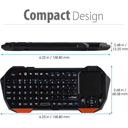  [아마존베스트]Fosmon Mini Bluetooth Keyboard (QWERTY Keypad), Wireless Portable Lightweight with built-in Touchpad, works with Apple TV, PS4, Smartphones and more