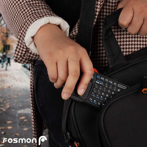  [아마존베스트]Fosmon Mini Bluetooth Keyboard (QWERTY Keypad), Wireless Portable Lightweight with built-in Touchpad, works with Apple TV, PS4, Smartphones and more