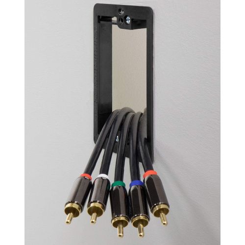  [아마존베스트]Fosmon (4 Pack) Single Gang Wall Plate, Brush Style Opening Passthrough Cable Plate with Low Voltage Mounting Bracket