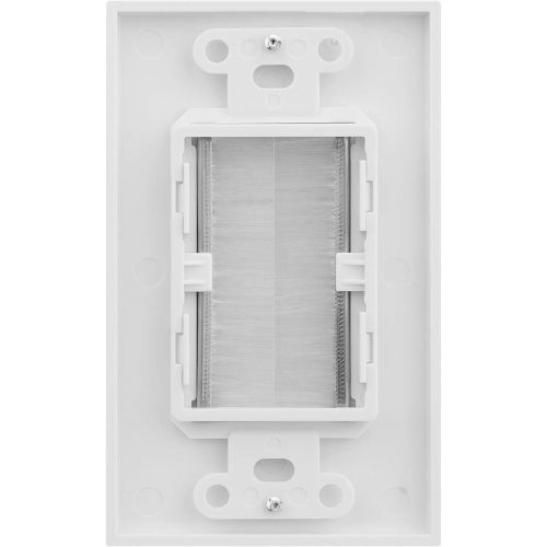  [아마존베스트]Fosmon 1-Gang Wall Plate (5 Pack), Brush Style Opening Passthrough Low Voltage Cable Plate in-Wall Installation for Speaker Wires, Coaxial Cables, HDMI Cables, or Network/Phone Cab