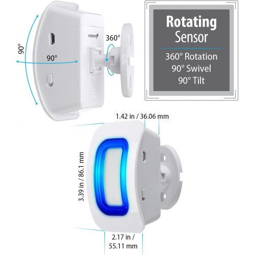  [아마존베스트]Fosmon WaveLink 51005HOM Wireless Home Security Driveway Alarm, Motion Sensor Detect Alert, Store Door Entry Chime Doorbell (500 Feet, 58 Tunes, 5 Volume Levels, LED Indicators) 1