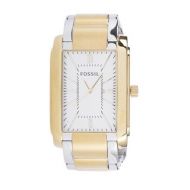 Fossil Mens PR5413 Analog Rectangle Champagne Dial Two-Tone Stainless Steel Bracelet Watch by Fossil