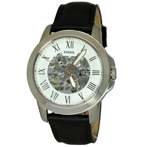 파슬 Fossil Mens ME3101 Grant Automatic Skeleton Dial Black Leather Watch by Fossil