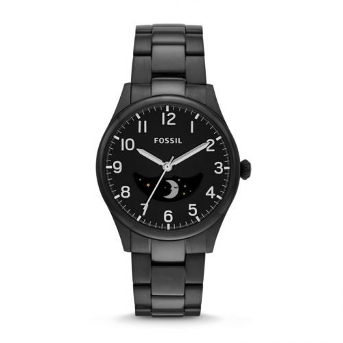 파슬 Fossil Mens The Agent Black Stainless Steel Watch by Fossil