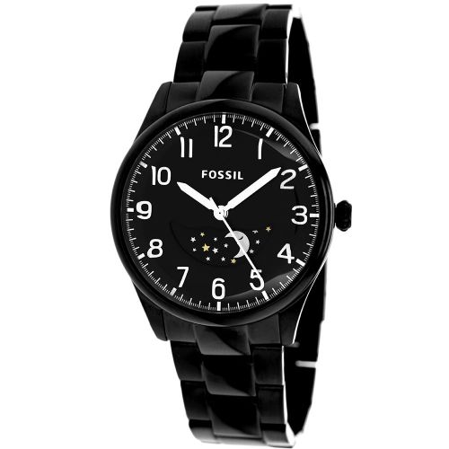 파슬 Fossil Mens The Agent Black Stainless Steel Watch by Fossil