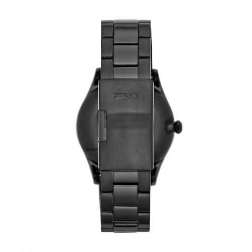 파슬 Fossil Mens The Agent Black Stainless Steel Watch by Fossil