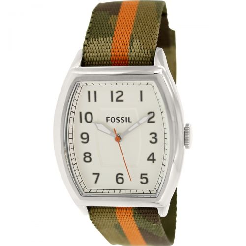 파슬 Fossil Mens FS4914 Narrator Three-Hand Camo Nylon Strap Watch by Fossil