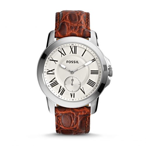 파슬 Fossil Mens Grant FS4963 Brown Leather Quartz Watch by Fossil