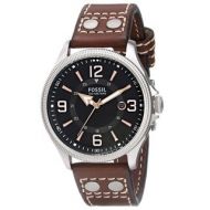 Fossil Mens Recruiter FS4962 Brown Leather Quartz Watch with Black Dial by Fossil