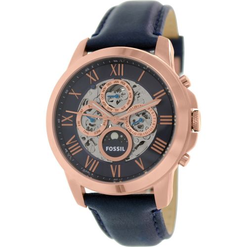 파슬 Fossil Mens Grant ME3029 Blue Leather Automatic Fashion Watch by Fossil