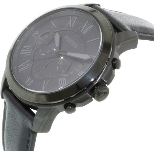 파슬 Fossil Mens Grant FS5132 Black Leather Quartz Dress Watch by Fossil