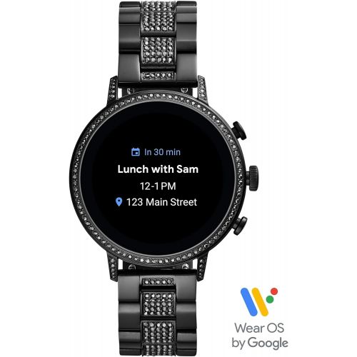 파슬 [아마존베스트]Fossil Womens Gen 4 Venture HR Heart Rate Stainless Steel Touchscreen Smartwatch, Color: Black (FTW6023)