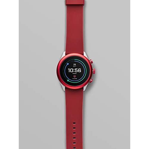 파슬 Fossil Mens Sport Metal and Silicone Touchscreen Smartwatch with Heart Rate, GPS, NFC, and Smartphone Notifications