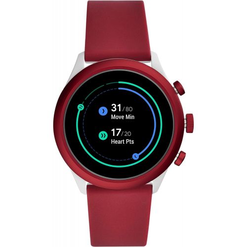 파슬 Fossil Mens Sport Metal and Silicone Touchscreen Smartwatch with Heart Rate, GPS, NFC, and Smartphone Notifications