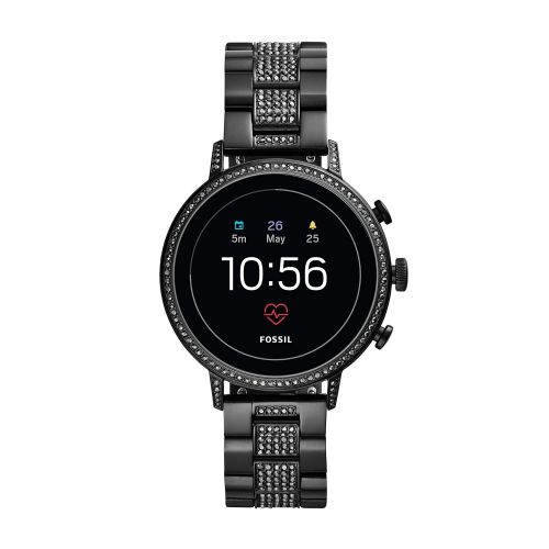 파슬 Fossil Womens Gen 4 Venture HR Stainless Steel Touchscreen Smartwatch with Heart Rate, GPS, NFC, and Smartphone Notifications