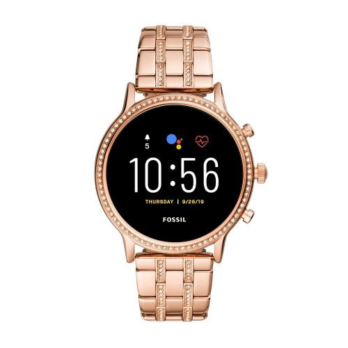 파슬 Fossil Gen 5 Julianna Stainless Steel Touchscreen Smartwatch with Speaker, Heart Rate, GPS, NFC, and Smartphone Notifications