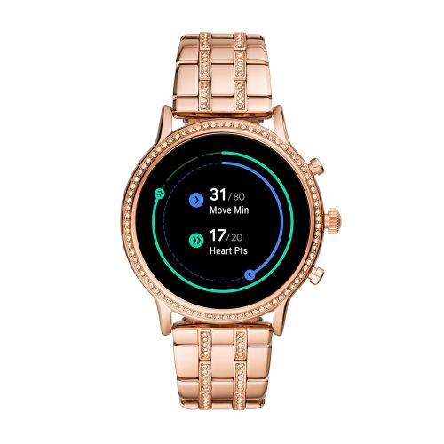 파슬 Fossil Gen 5 Julianna Stainless Steel Touchscreen Smartwatch with Speaker, Heart Rate, GPS, NFC, and Smartphone Notifications