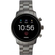 Fossil Mens Gen 4 Q Explorist HR Stainless Steel and Silicone Touchscreen Smartwatch, Color: Black (Model: FTW4018)