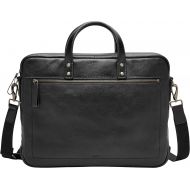 Fossil Mens Haskell Double Zip Leather Brief Workbag